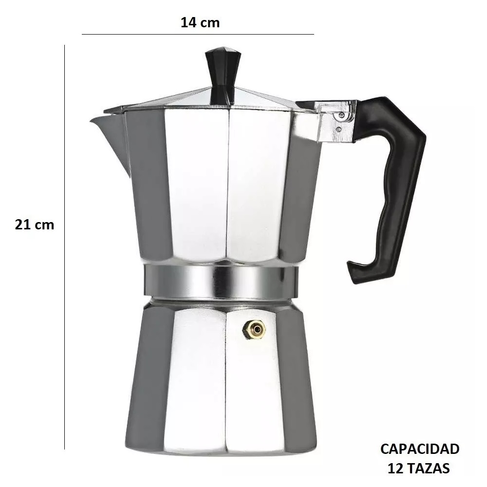 Miniatura 3 de Cafetera Italiana Expreso En Aluminio 12